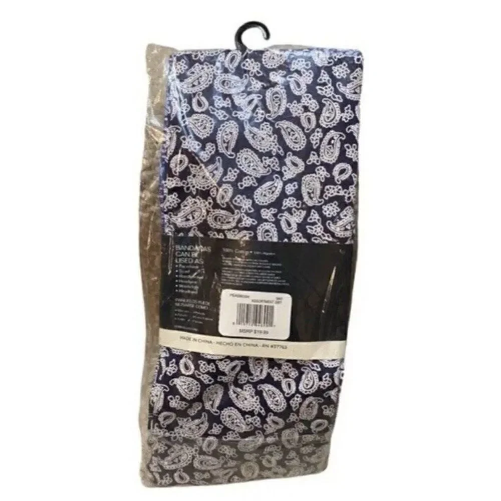 Perry Ellis Portfolio Mens Assorted 3 Packs Of Bandanas 9 Total Lot Set New